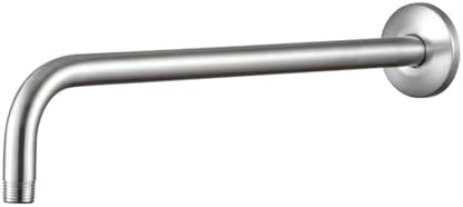 OFFO Shower Arm with Flange, 12 in Brushed Nickel Wall Mount Replacement Angle Shower Head Arm Wall-Mounted For Fixed Shower Head & Handheld Showerhead