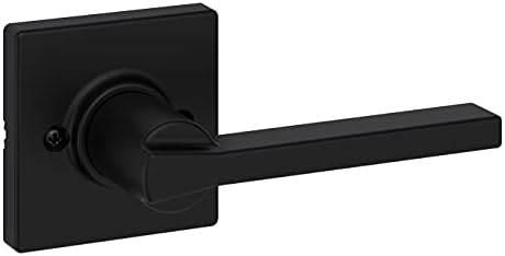 Kwikset Casey Interior Passage Door Handle, Lever for Closet and Hallway Doors, Reversible Non-Locking Handle Lever, Matte Black, with Microban Protection, Pack of 12