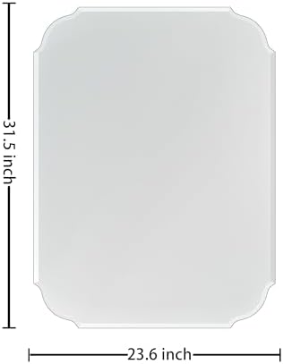 Silver Wall Mirror-Beveled Edge Frameless Mirror for Bathroom, Vanity, Bedroom, Rectangle Mirrors （32X24inch）