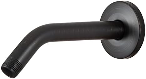 OFFO Shower Arm with Flange, 10 in Oil Rubbed Bronze Wall Mount Replacement Angle Shower Head Arm Wall-Mounted For Fixed Shower Head & Handheld Showerhead