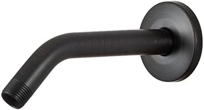 OFFO Shower Arm with Flange, 10 in Oil Rubbed Bronze Wall Mount Replacement Angle Shower Head Arm Wall-Mounted For Fixed Shower Head & Handheld Showerhead