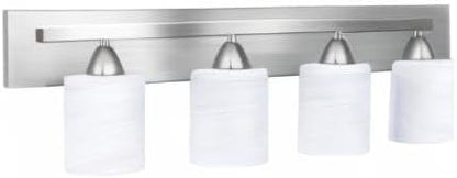 Bathroom Vanity Light Fixture, 4-Light Modern Bathroom Lights with Glass Shade, Brushed Nickel Bath Lighting Fixtures Over Mirror, Hollywood Style Interior Wall Sconce for Makeup Dressing Table