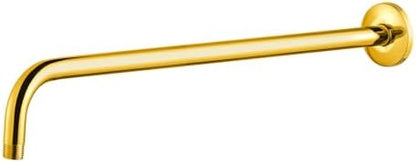OFFO Shower Arm with Flange, 24 in Bright Gold Wall Mount Replacement Angle Shower Head Arm Wall-Mounted For Fixed Shower Head & Handheld Showerhead