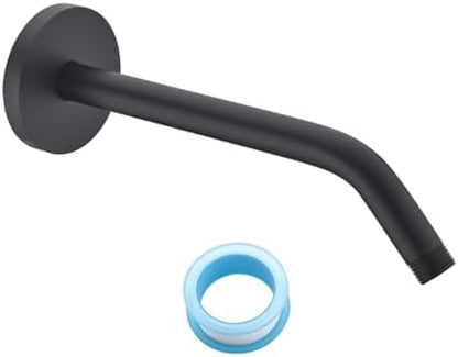 Shower Arm with Flange,Ceiling Mount Replacement Rain Shower Head Straight Arm Ceiling-Mounted For Fixed Shower Head & High Pressure Rain 10 Inch Matte Black,SW-RD91018-10MB.