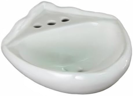White Ceramic Wall Hung Corner Sink, Wall Mounted Bathroom Sink with Concealed Round Overflow, 16.5" x 15" Modern Style Small Sink with Single Faucet Hole