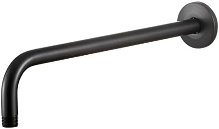 OFFO Shower Arm with Flange, 16 in Oil Rubbed Bronze Wall Mount Replacement Angle Shower Head Arm Wall-Mounted For Fixed Shower Head & Handheld Showerhead