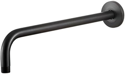 OFFO Shower Arm with Flange, 16 in Oil Rubbed Bronze Wall Mount Replacement Angle Shower Head Arm Wall-Mounted For Fixed Shower Head & Handheld Showerhead