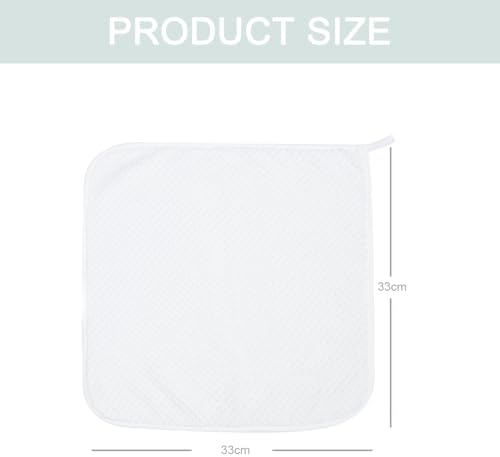 MaopaoBeauty Washcloth Set for Bathroom - Quick Drying - Ultra Soft Microfiber Absorbent Towel for Bath Fitness, Gym, Shower, Hotel, and Spa - 13x13 Inch | Set of 6, White