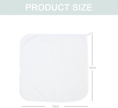 MaopaoBeauty Washcloth Set for Bathroom - Quick Drying - Ultra Soft Microfiber Absorbent Towel for Bath Fitness, Gym, Shower, Hotel, and Spa - 13x13 Inch | Set of 6, White