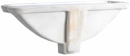 Undermount Bathroom Sink 18.7"X11.9" Inch White Rectangular Porcelain Ceramic Vanity Basin with Overflow KARAMAG