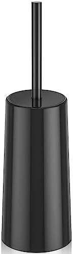 Toilet Brush and Holder, Toilet Brush Stainless Steel, Toilet Bowl Brush for Bathroom Toilet-Ergonomic, Elegant,Durable (Black)