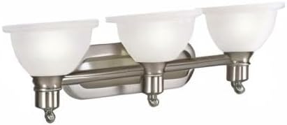 Progress Lighting 3-Light Etched Glass Traditional Bath Vanity Light, Madison Collection, Indoor, P3163-09, Brushed Nickel