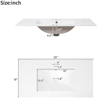 72" White Bathroom Vanity with Double Sink, 72 Inch Bathroom Vanity Set with Double Vanities (Separate), 2 Bathroom Vanities with Sink, Storage Shelf, and Divided Drawers (Mirror not included)