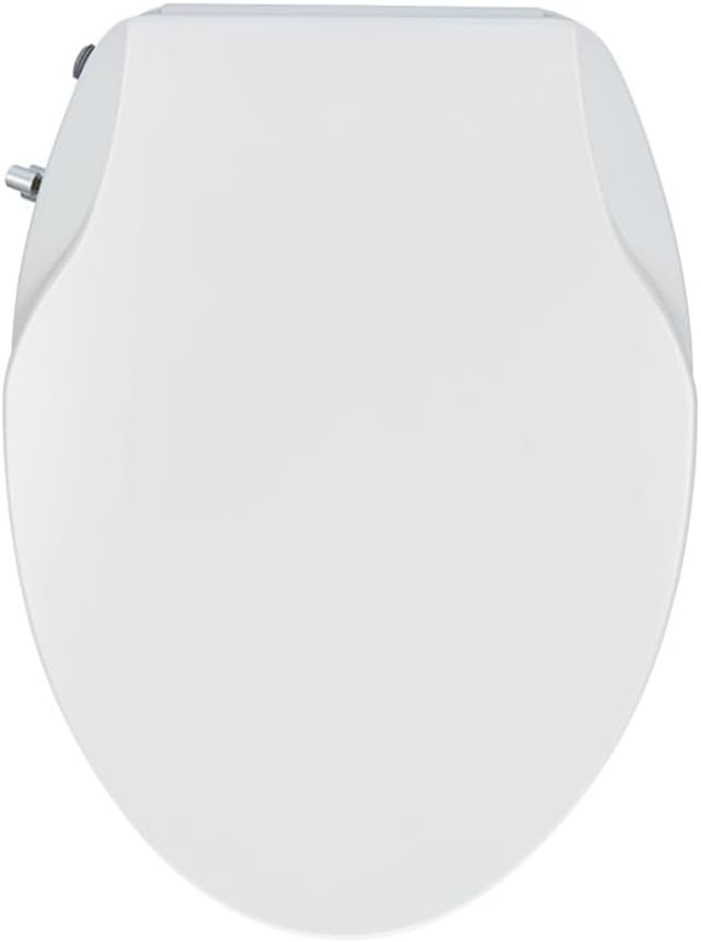 Non-Electric Bidet Toilet Seat Attachment with Dual Nozzles, Quiet Slow Close Toilet Seat, Adjustable Water Pressure, Easy Installation (Elongated)