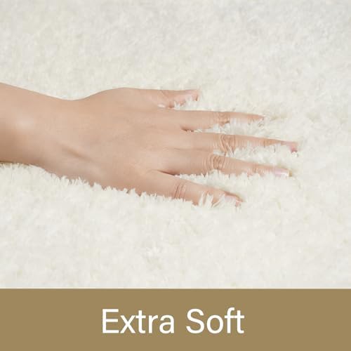 LOCHAS Bathroom Rug Runner 24x84 Inch, Bath Rugs Non Slip, Cream White