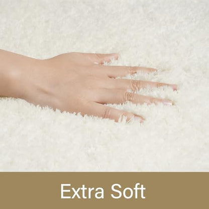 LOCHAS Bathroom Rug Runner 24x48 Inch, Bath Rugs Non Slip, Cream White
