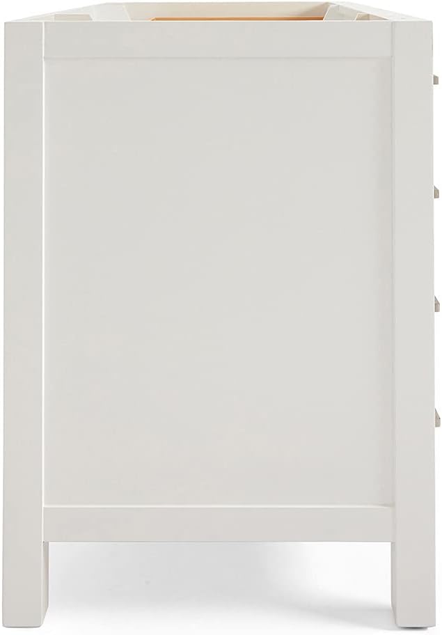 ARIEL Cambridge 42-inch Bathroom Vanity Base Cabinet,Solid Wood, 2 Soft Closing Doors, 9 Dovetail Drawers, White