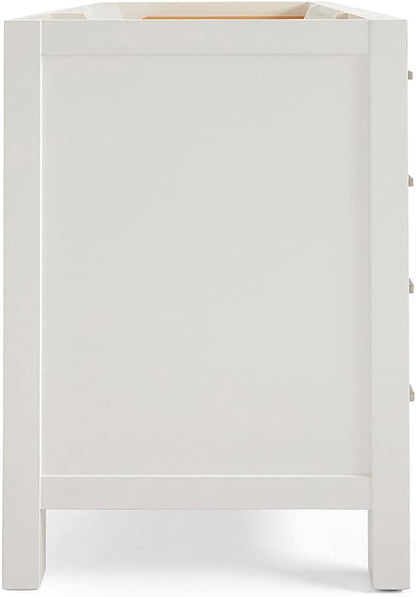 ARIEL Cambridge 42-inch Bathroom Vanity Base Cabinet,Solid Wood, 2 Soft Closing Doors, 9 Dovetail Drawers, White