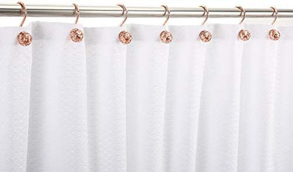 CHICTIE Rose Gold Shower Curtain Hooks Rings,Set of 12 Decorative Shower Curtain Hooks,Metal Rustproof Shower Rings for Bathroom