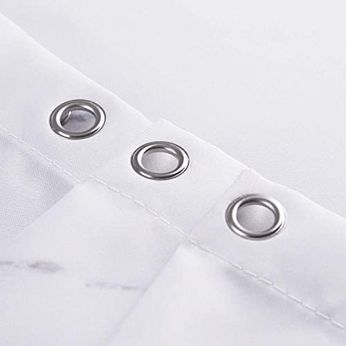 Grey Marble Shower Curtains for Bathroom, Grey White Fabric Shower Curtain with Hooks,Decorative Bathroom Accessories,Water Proof,Reinforced Metal Grommets,Narrow 36W x 72L