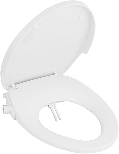 Niagara Hydrotech Non-Electric Bidet Seat – Fits Elongated Toilet Bowls, Front & Rear Wash Options, Adjustable Water Pressure for Added Comfort, No Electricity Required