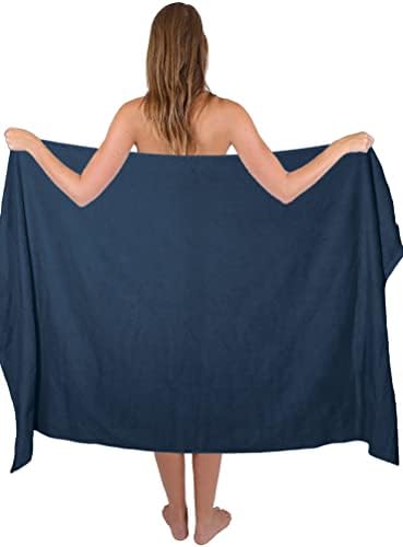 Belizzi Home Premium Cotton Oversized 2 Pack Bath Sheet 35x70-100% Pure Cotton - Ideal for Everyday use - Ultra Soft & Highly Absorbent - Machine Washable - Mineral Blue