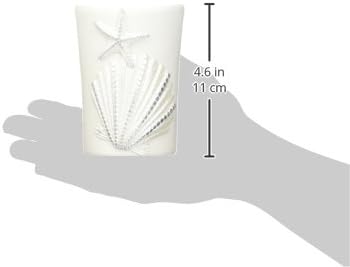Avanti Linens - Tumbler, Countertop Organizer, Seashell Inspired Bathroom Accessories, Guest Bathroom Essentials (Sequin Shells Collection)