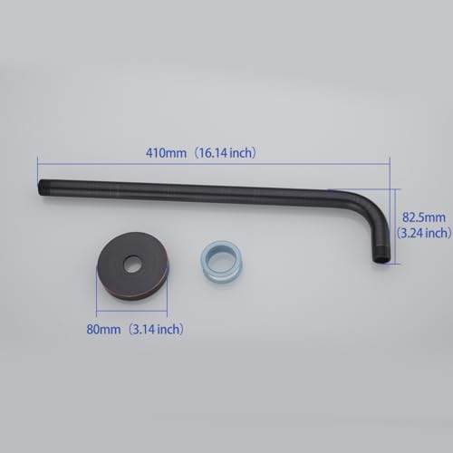 Stainless Steel Shower Head Extension Arm Wall Mounted Rainfall Shower Tube Bathroom Hardwares Accessories 16 Inch Oil Rubbed Bronze,SW-RD91018-16-ORB.