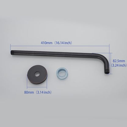 Stainless Steel Shower Head Extension Arm Wall Mounted Rainfall Shower Tube Bathroom Hardwares Accessories 16 Inch Oil Rubbed Bronze,SW-RD91018-16-ORB.