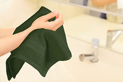 Belizzi Home Ultra Soft 6-Piece Hand Towel Set 16x28-100% Ringspun Cotton - Durable & Highly Absorbent Hand Towels - Ideal for use in Bathroom, Kitchen, Gym, Spa & General Cleaning - Olive Green