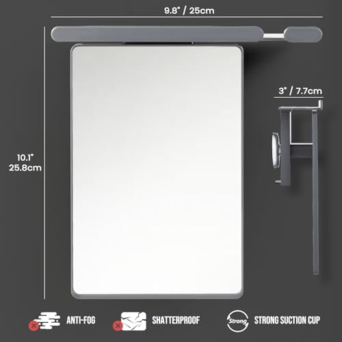 TAILI Shower Mirror Fogless for Shaving,Fogless Mirror for Shower with Tray
