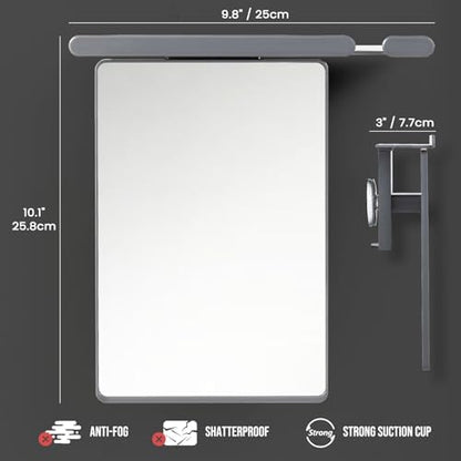 TAILI Shower Mirror Fogless for Shaving,Fogless Mirror for Shower with Tray