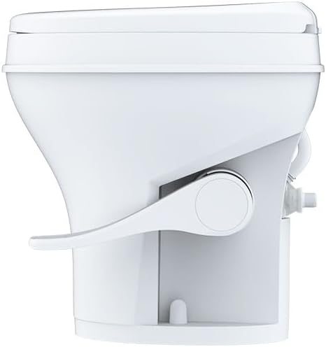 SEAFLO Residential Height Camper/RV Toilet with Sprayer Attachment, 18.5” Standard Height, Gravity Flush System, Foot Pedal Operation, Soft Close Seat, 4-Year Warranty (With Sprayer Attachment)