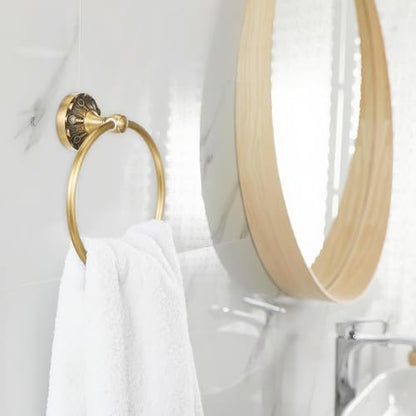 2 Pcs Antique Toilet Paper Holder Hand Towel Ring, Round
