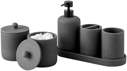 Bathroom Accessories Set, 6 PCS Bathroom Accessorry Set, Grey