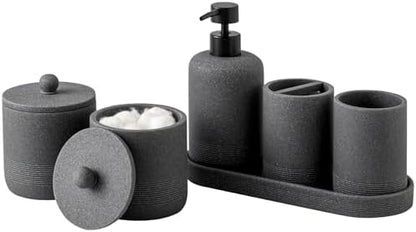 Bathroom Accessories Set, 6 PCS Bathroom Accessorry Set, Grey