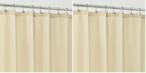 ALYVIA SPRING Cream Fabric Shower Curtain Liner Waterproof - Soft & Light-Weight Cloth Shower Liner with 3 Magnets, Hotel Quality & Machine Washable - Standard Size 72x72, Cream (Pack of 2)