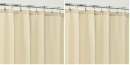 ALYVIA SPRING Cream Fabric Shower Curtain Liner Waterproof - Soft & Light-Weight Cloth Shower Liner with 3 Magnets, Hotel Quality & Machine Washable - Standard Size 72x72, Cream (Pack of 2)
