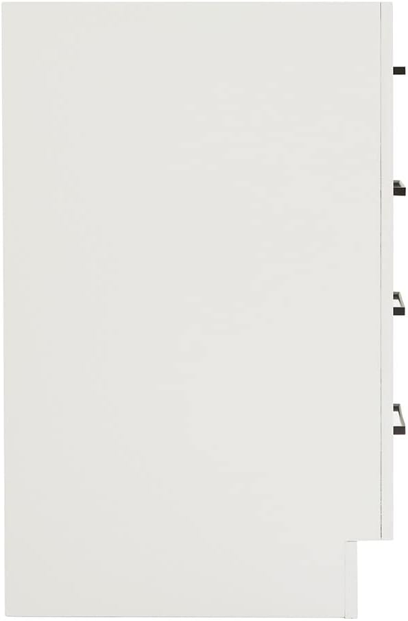 ARIEL Hepburn 42-inch Bathroom Vanity Base Cabinet,Solid Wood, 2 Soft Closing Doors, 9 Dovetail Drawers, White