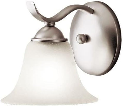 Kichler 6719NI, Dover Reversible Glass Wall Sconce Lighting, 1 Light, 60 Total Watts, Brushed Nickel, 16.5-Inch