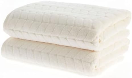 BAGNO MILANO Turkish Cotton Bath Towels, Hand Towels - Soft Plush Jacquard Collection - Highly Absorbent Towel Set (Cream, 2 pcs Bath Towel Set)