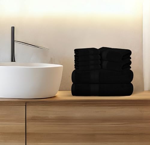 Avalon Towels Black Bath Towels, Black Towel Set, 8pc