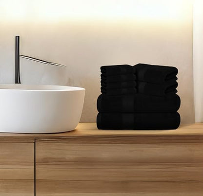 Avalon Towels Black Bath Towels, Black Towel Set, 8pc