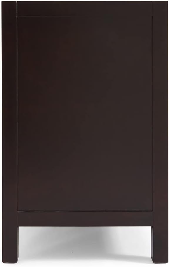 ARIEL Cambridge 42-inch Bathroom Vanity Base Cabinet,Solid Wood, 2 Soft Closing Doors, 5 Dovetail Drawers, Espresso