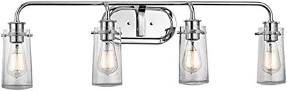 KICHLER Braelyn 44" 4 Light Vanity Light with Clear Seeded Glass Chrome