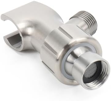 NearMoon Adjustable Shower Arm Mount- with Universal Wall Hook Bracket and Brass Pivot Ball, Shower Head Holder for Hand Held Showerheads (Brushed Nickel)