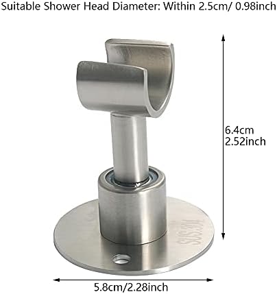 UXELY 360° Adjustable 304 Stainless Stell Handheld Shower Head Holder Wall Mount, Bathroom Shower Head Bracket with Screw Set, Shower Spray Holder, Shower Wand Holder(Silver)
