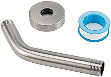 NearMoon Shower Arm with Flange, Made of 304 Stainless Steel Shower Extension Extender Pipe, Wall-Mounted for Fixed Bathroom Showerhead, Never Rust (6 Inch, Brushed Nickel)