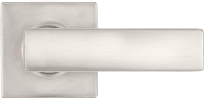 Kwikset Breton Interior Passage Door Handle 2 Pack, Lever for Closet and Hallway Doors, Reversible Non-Locking Handle Lever, Satin Nickel, with Microban Protection