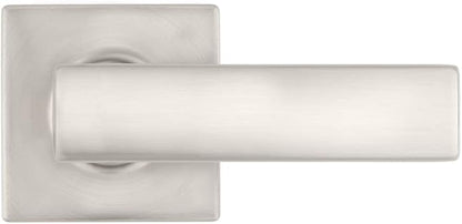 Kwikset Breton Interior Passage Door Handle 2 Pack, Lever for Closet and Hallway Doors, Reversible Non-Locking Handle Lever, Satin Nickel, with Microban Protection